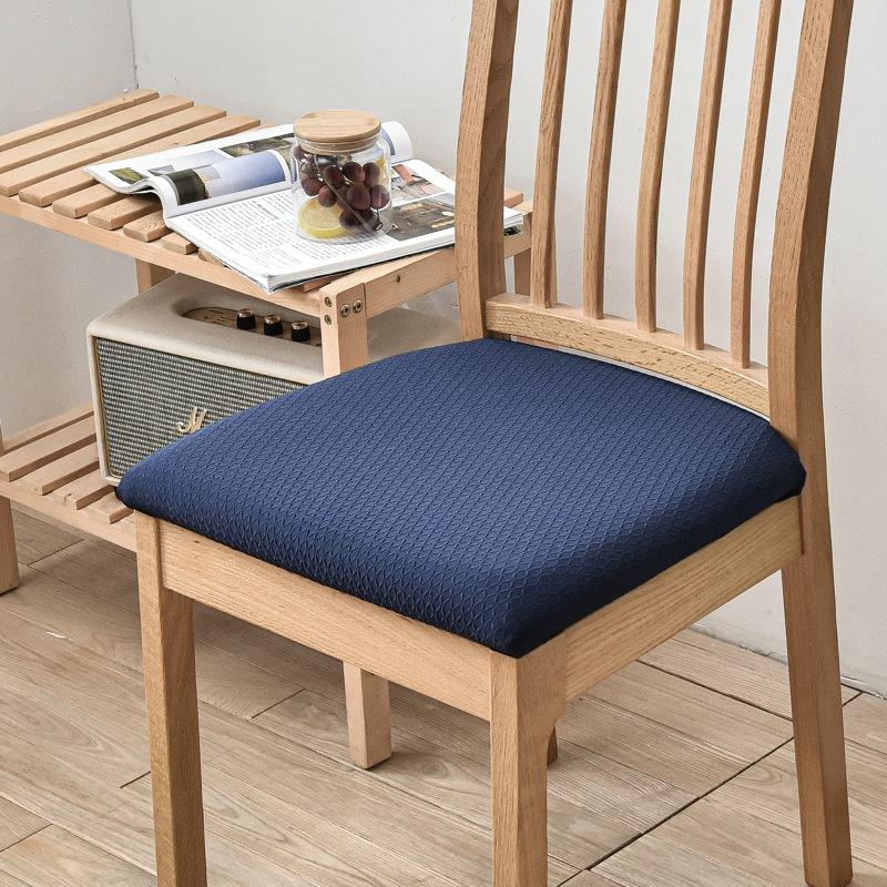 

Knitted seat cushion package chair cover chair seat cover hotel chair square cushion protective cover stretch home chair cover knitted small diamond checkered seat cushion cover тёмно-синий