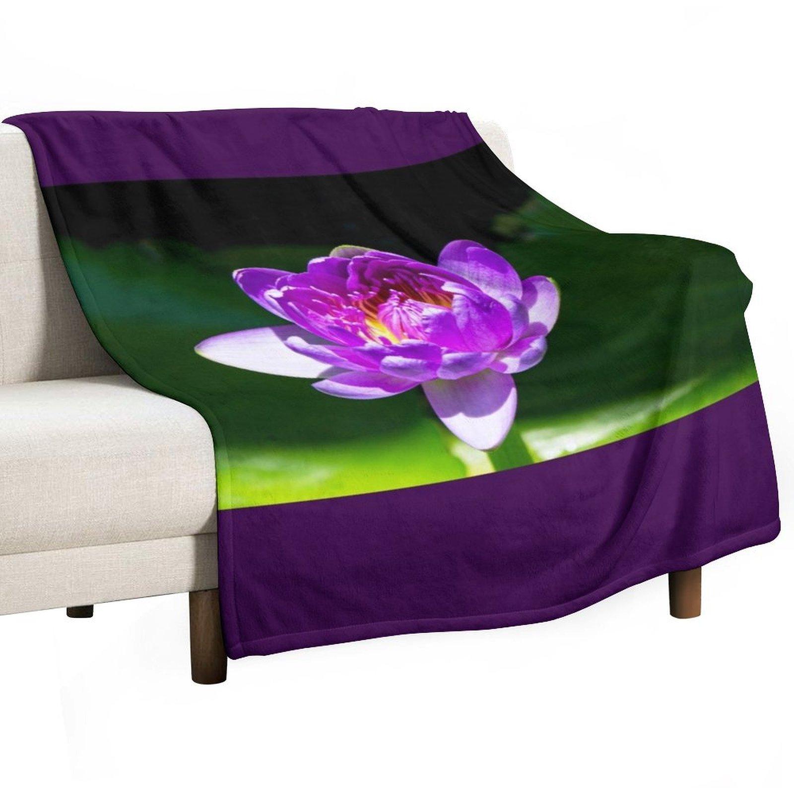 

Purple Water Lily Throw Blanket Tourist Luxury Designer Sofa Quilt Comforter Blankets 30x40in