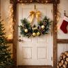 Plastic Holiday Wreath with Open-Center Shape and Top Bowknot Loop for a Vertical Christmas Presentation at Gatherings