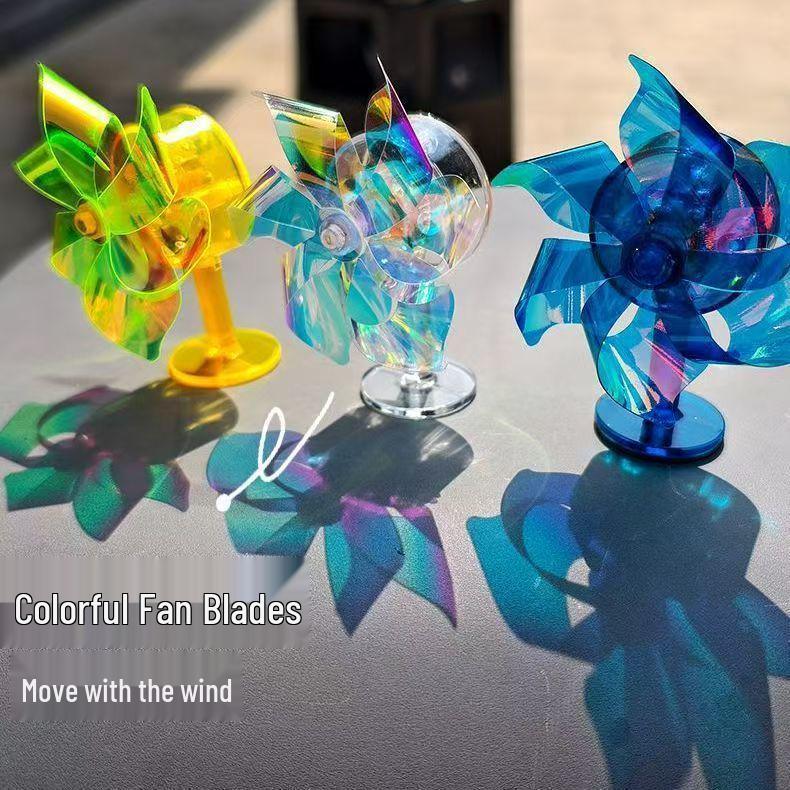 Electric Motorcycle Windmill LED Light Decor: Colorful Wind-Powered Vehicle Decoration