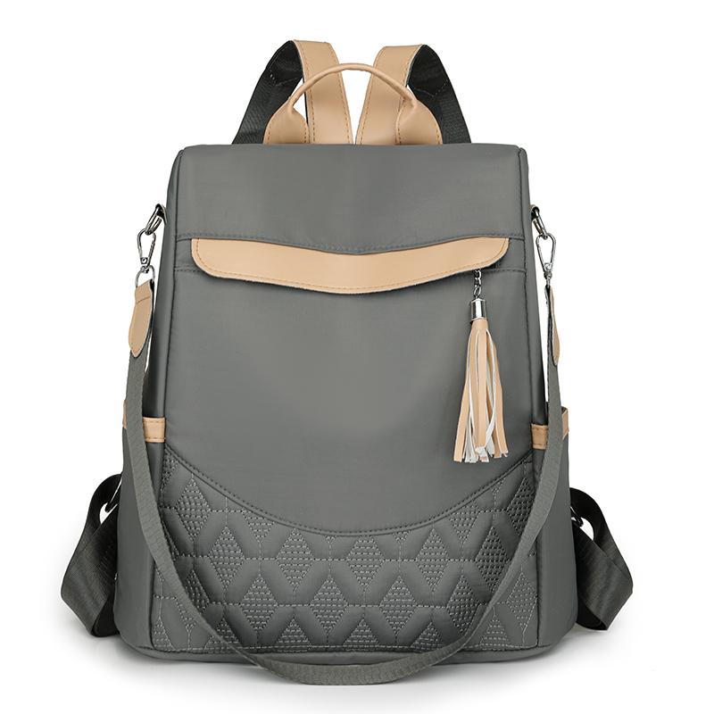 Mochila con Borlas para Mujer Mochila Patchwork de Nailon