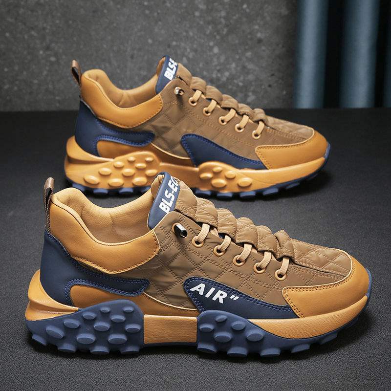 

Мужские зимние бархатные утепленные ботинки с высоким верхом, хлопковые ботинки с интегрированным мехом, на толстой подошве, нескользящие, повседневные спортивные кроссовки для бега 44