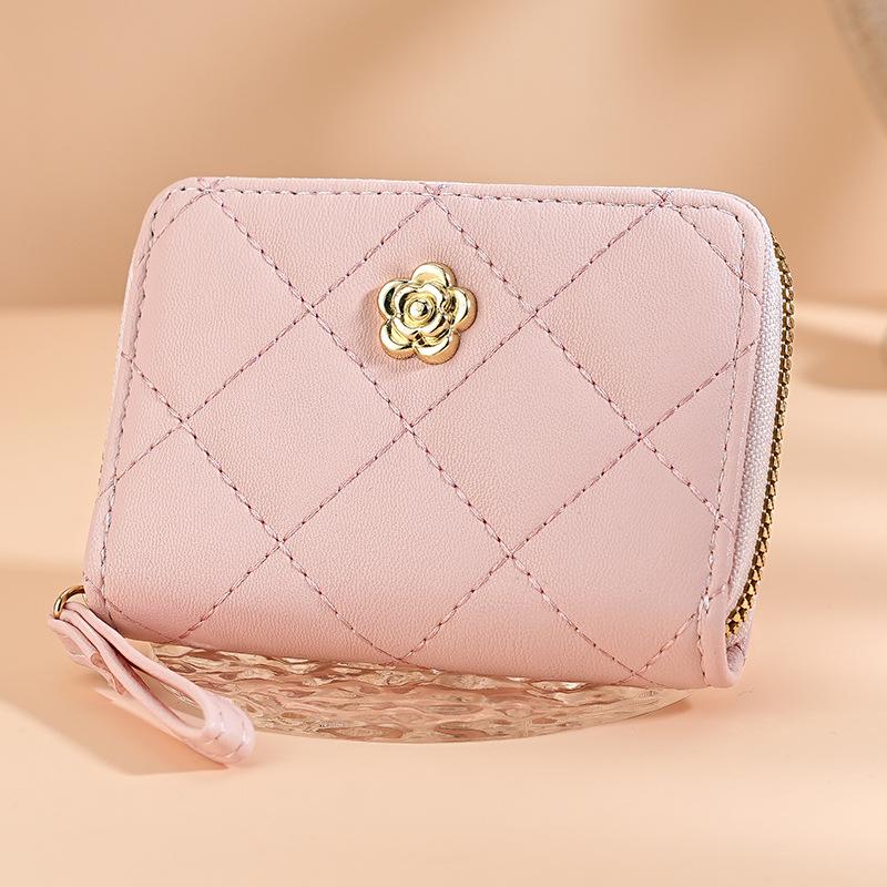 Quilted Women's Accordion Card Holder & Mini Coin Purse - Diamond Pattern, Multiple Slots, Large Capacity