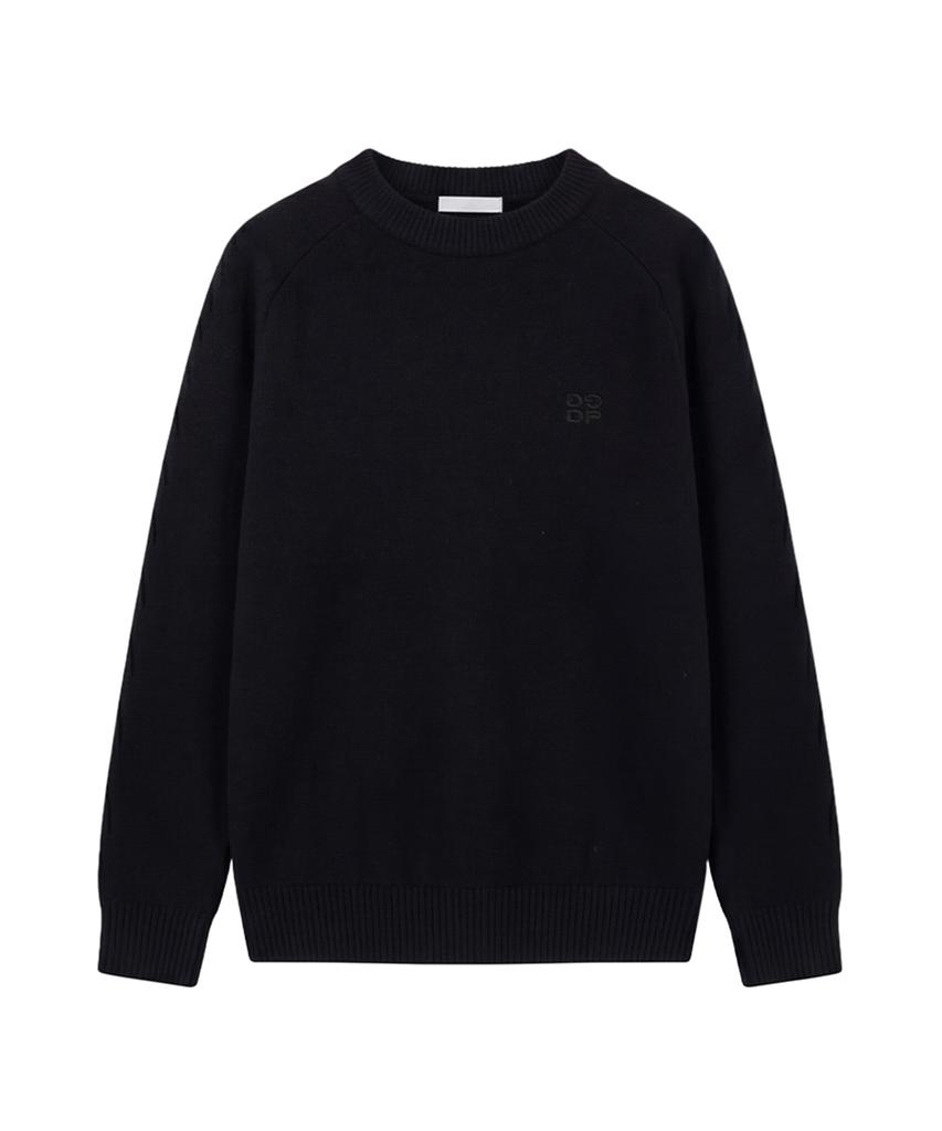 DANGLEDROP Dgdp Square Embroidered Round Knit_Black