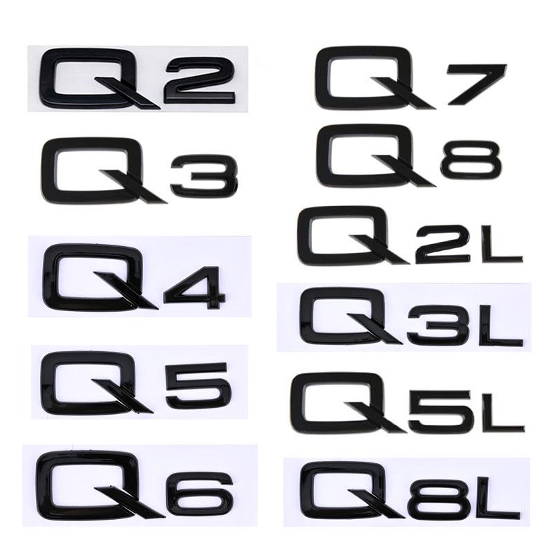 Q3 Q4 Q7 Q8 Q2L Q5L letter LOGO car sticker for Hot Q6 Q8L series displacement label rear boot trunk refit accessories decorate