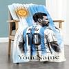 Messi 374 Personalized Name Blanket Gift Customizable Blanket Durable Comfort Throw For Chair Bedding Nap Livingroom All-Season Use