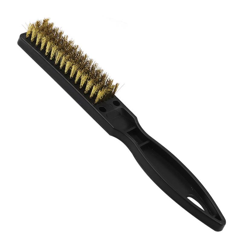 Long Handle Multi-Purpose Copper Wire Brush for Kitchen, BBQ, and Metal Surface Cleaning Copper Wire Brush - As Pictured