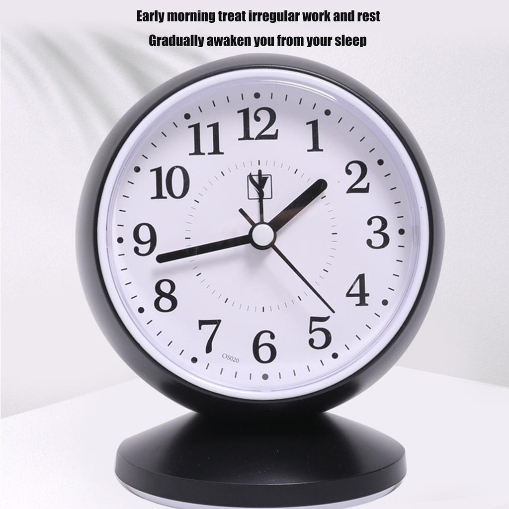 Quiet Movement Kids' Alarm Clock with Arabic Numerals Modern Minimalists Battery Operated Table Clock for Student Gift