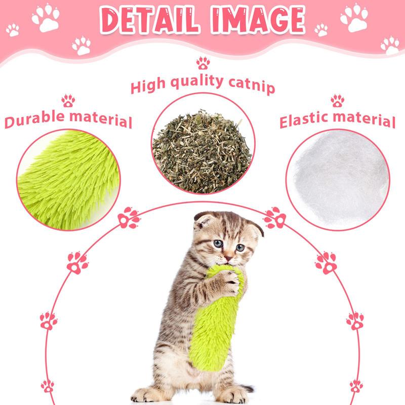 6pcs Pet Cat Plush Catnip Chew Toys Chasing Chewing Exercising Interactive Kicker Toys For Indoor