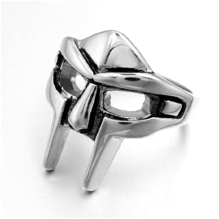 Doom Mask Åpnering Ring for Menn Justerbar Punk Stil Egyptisk Farao Mannsring Smykke Cosplay Event Tilbehør