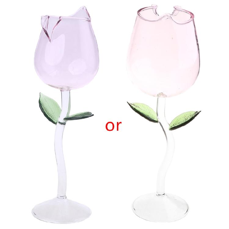 

Creative Glass Transparent Rose Shaped Cup Cocktail Cup Whiskey Glasses 1