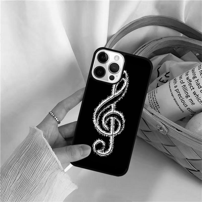 Treble Clef Music Note Phone Case For iPhone 17 Air 16 15 14 11 12 13 Pro  MAX Plus coque Cover Shell