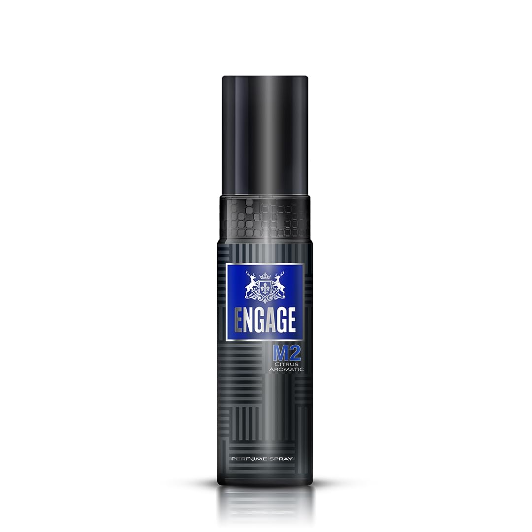 

Engage M2 Perfume Spray For Men 120ml Long Lasting Fresh Citrus Scent Body Cologne Daily Wear Skin Friendly Fragrance