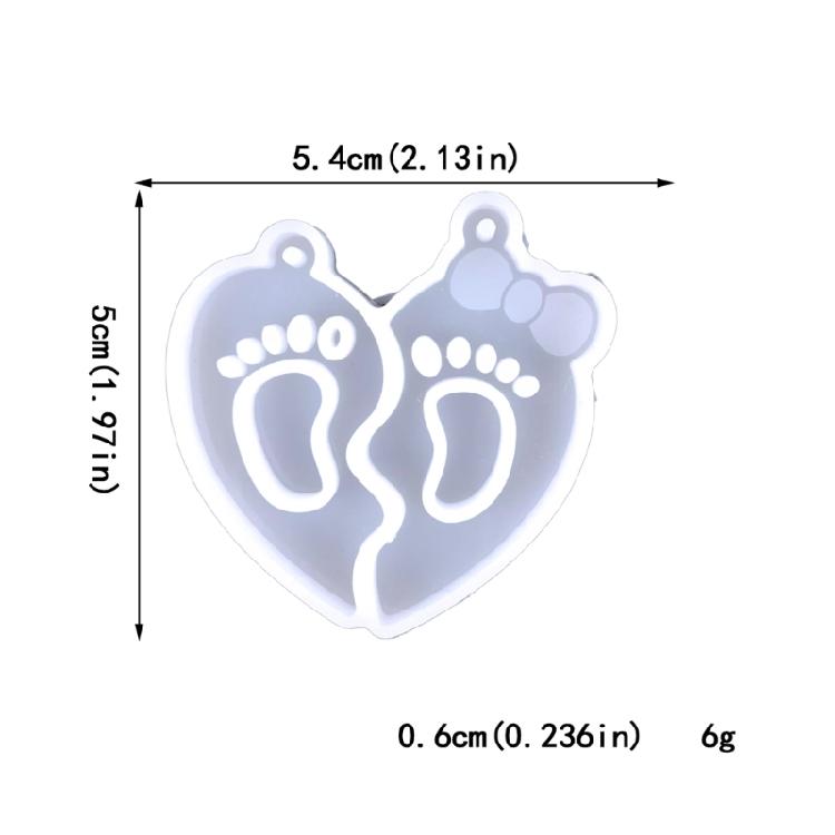 Foot Silicone Resin Mold for Keychain Jewelry Making,DIY Pendant Charms Mold