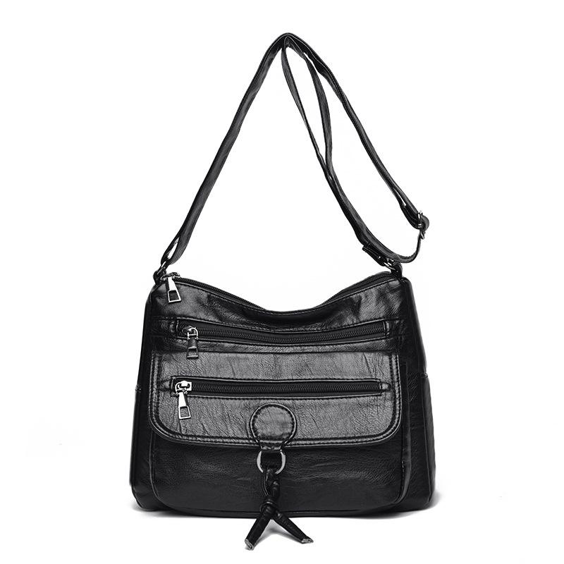 Soft Leather Single-shoulder Crossbody Bag for Middle-aged and Elderly Mothers