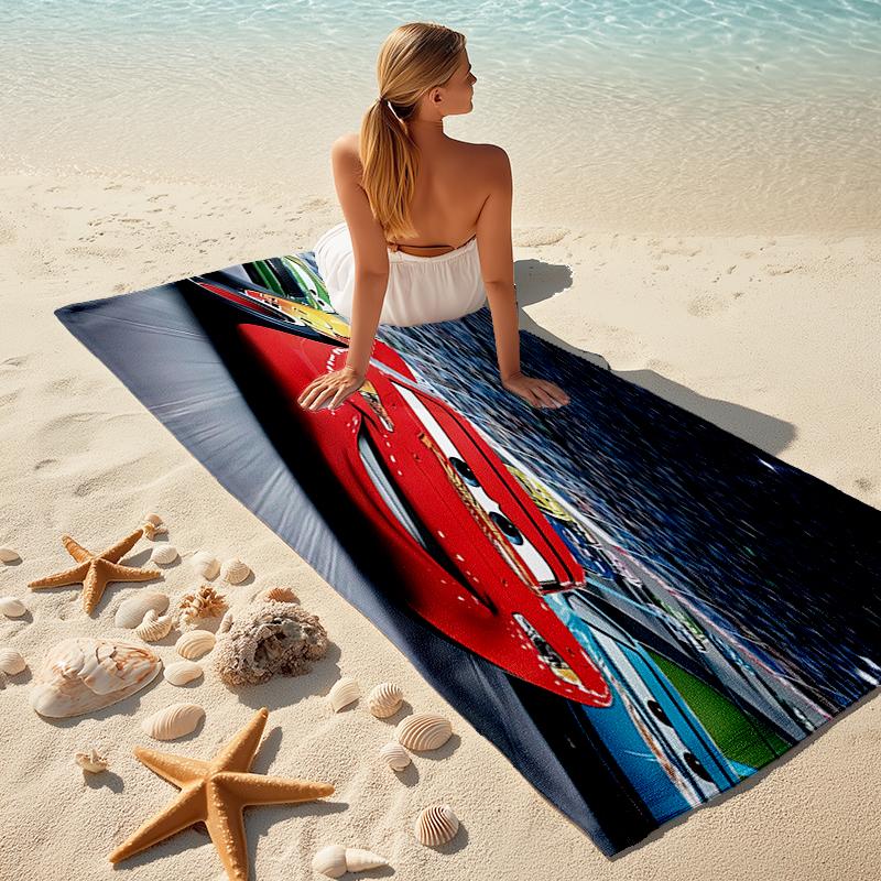 Lightning McQueen Beach Towel Outdoor Camping Beach Towel for Vacation Swim Outdoor Pool Absorbent Bath Towel