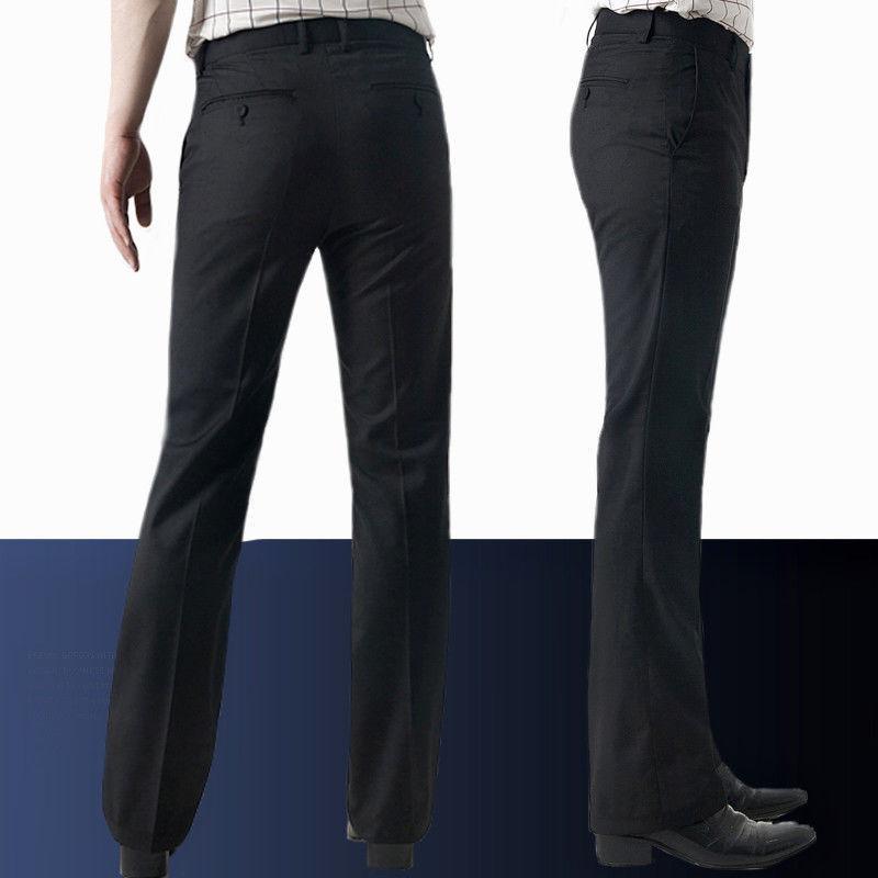 Menn Bell Bottom Bukser 60-talls 70-talls Vintage Bell-bottoms Flare Formell kjole Bukser Brede benbunner Slanke