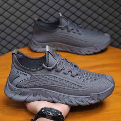 Summer New Breathable Thin Mesh Fly-woven Shoes Casual Soft-soled Versatile Running Shoes Heightening Trend Shoes