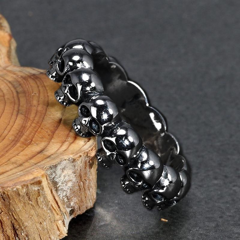 Men and Women Skull Rings Retro Anti Silver Color Gothic Skull Head Finger Rings Couple Accessories Punk Hip-hip Jewelry