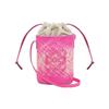 Borsa da telefono in cestino di paglia Iraca con chiusura a coulisse e logo da donna Rosa C630G35X02-7925