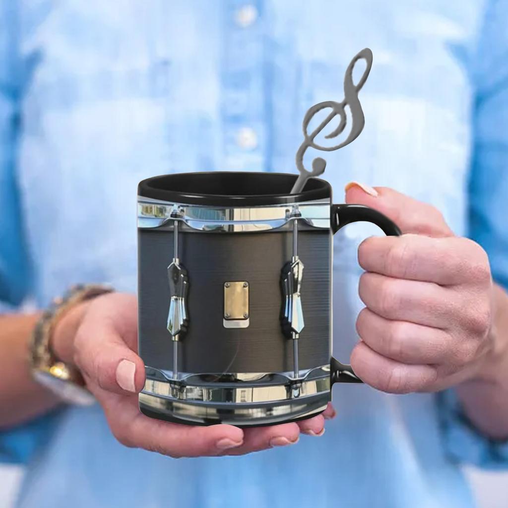 Vintage Muggar Roliga Vita Svarta Engelsk Trumma Kaffemugg Trummis Gåvor Trumma Gåva Musiker Födelsedag Akrylglas Daglig Vattenkopp