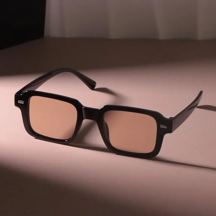 Stilvolle quadratische Sonnenbrille Damen Herren Vintage Marke Spiegelglas Sonnenbrille Weiblich Männlich Modefarben