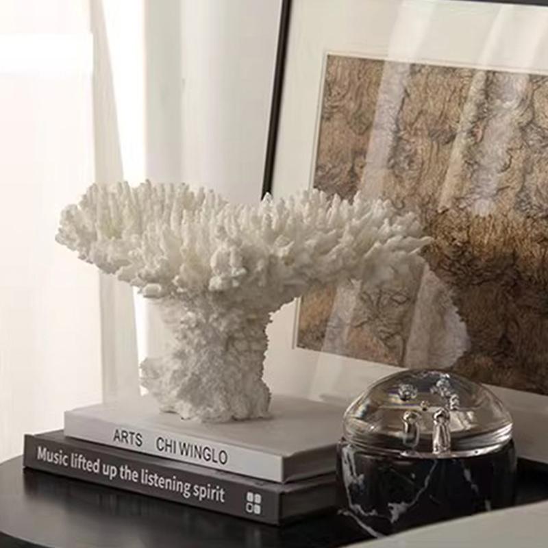 Miniature Simulated Coral Velvet Figurines Modern Living Room Decoration Aesthetic Interior Desktop Decor Sculpture Ornaments