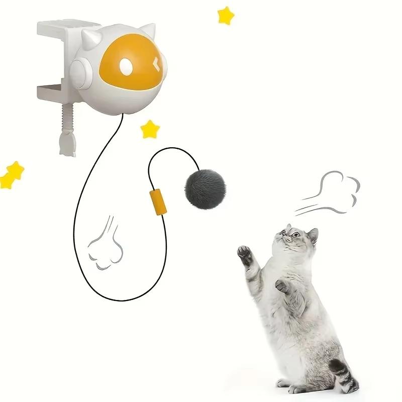 Multi Mode Adjustable New Interactive Cat Toys Electric Cat Balls Pet Toys Can Be Raised Lowered Hair Balls Cat Toys HD