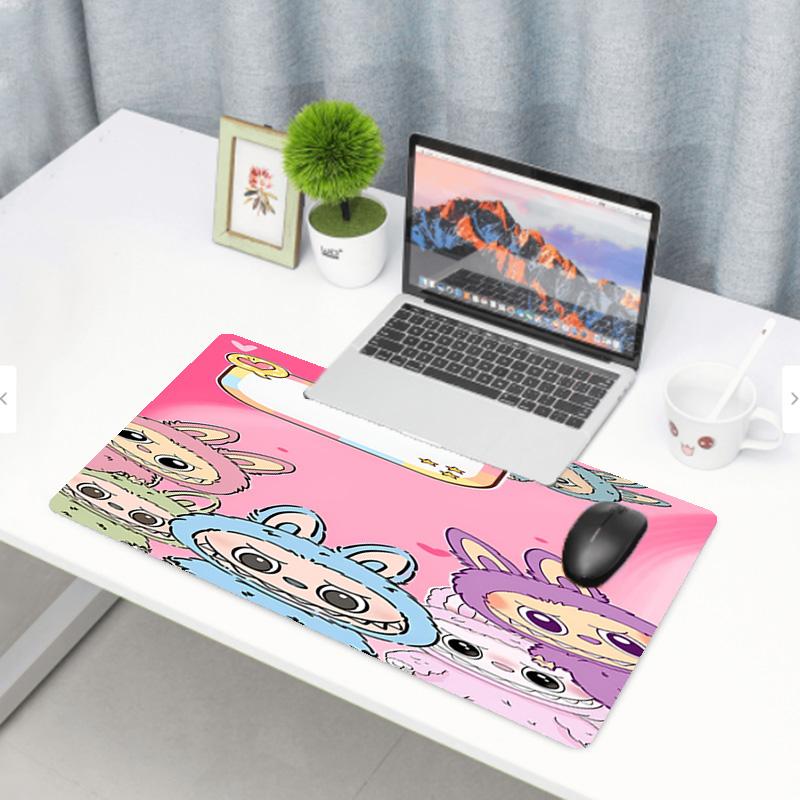 Labubu Print Mouse Pad, Anti‑Slip Desktop keyboard Mat, for PC Laptop Gaming Working Daily Use, Cool Festival Surprise Gift