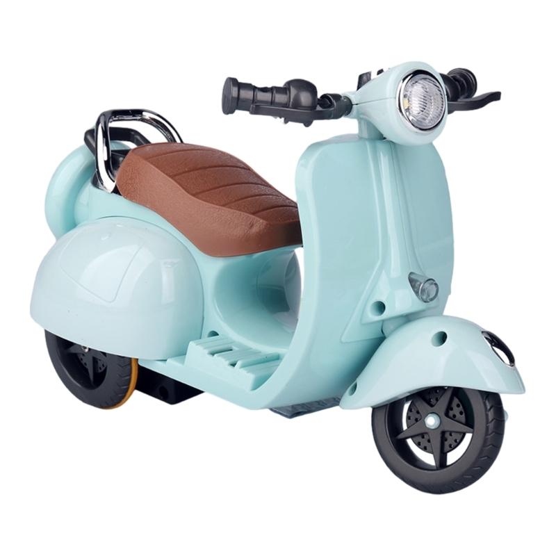 Rotating Scooter Toy for Guinea Pigs Mini Motorcycle Toy with Lights and Music Mini Scooter Shape Cage Decoration