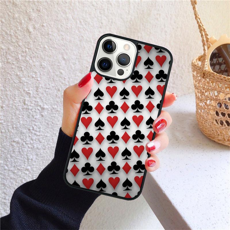 Playing Cards Suit Symbols Phone Case for iPhone 17 Air 16 Coque 15 14 12 13 PLUS 11 PRO MAX Back Cover Fundas Shell