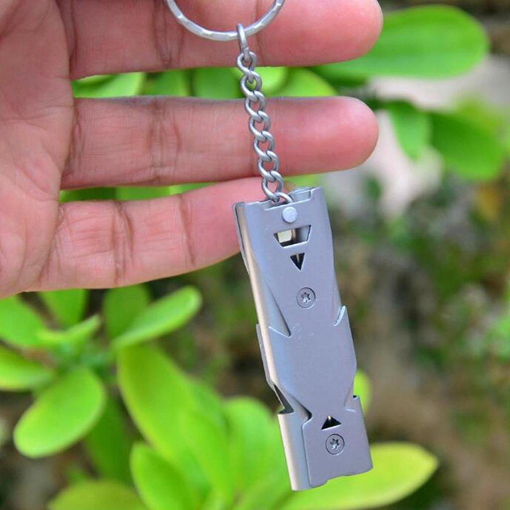 Double Pipe Whistle Pendant Keychain High Decibel Portable Outdoor Survival Emergency Camping Tool Multifunction Whistle