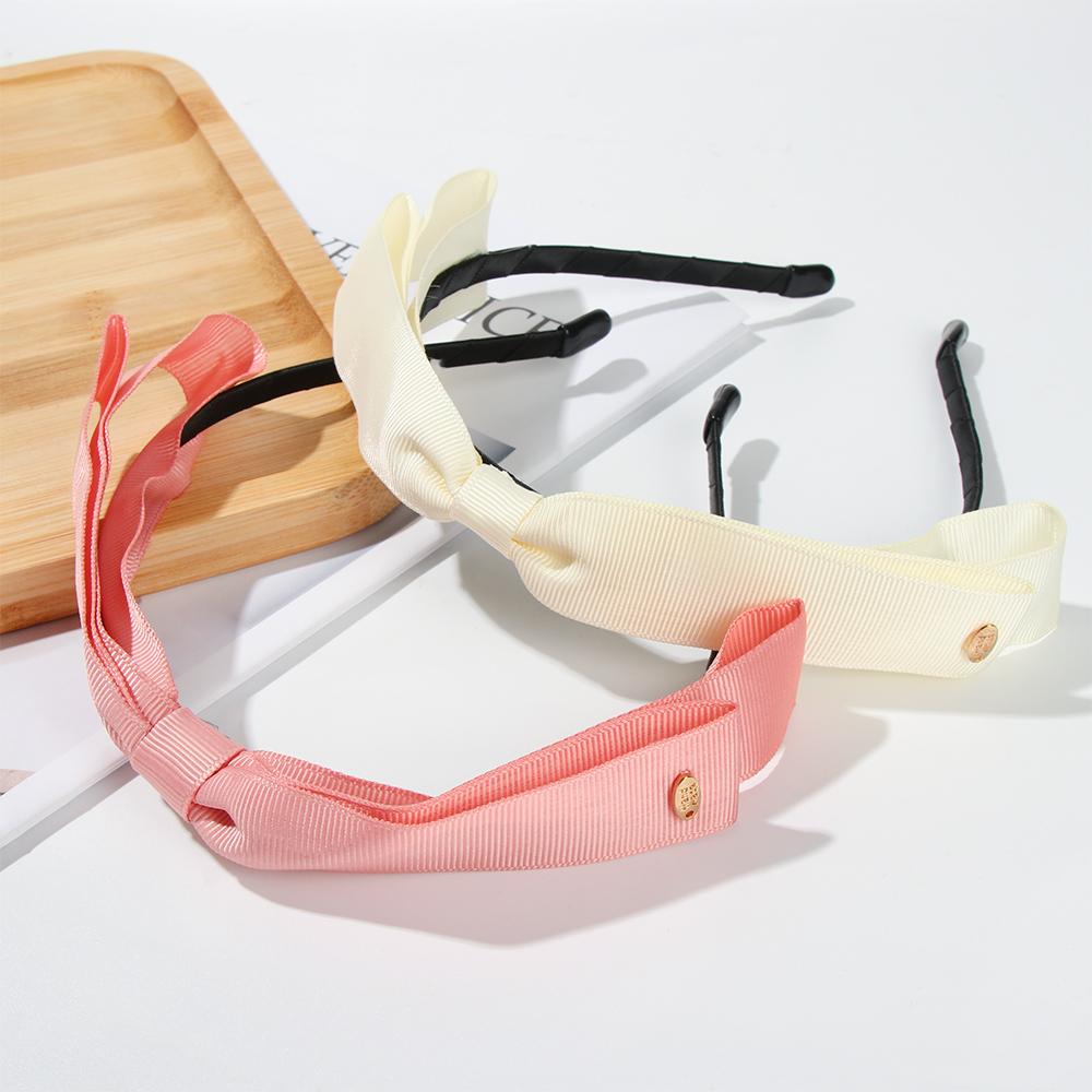 Accesorios para el cabello Dulce Vintage Lazo Bisel Adorno para la cabeza Diadema ancha Diadema Lazo Bandas para el cabello