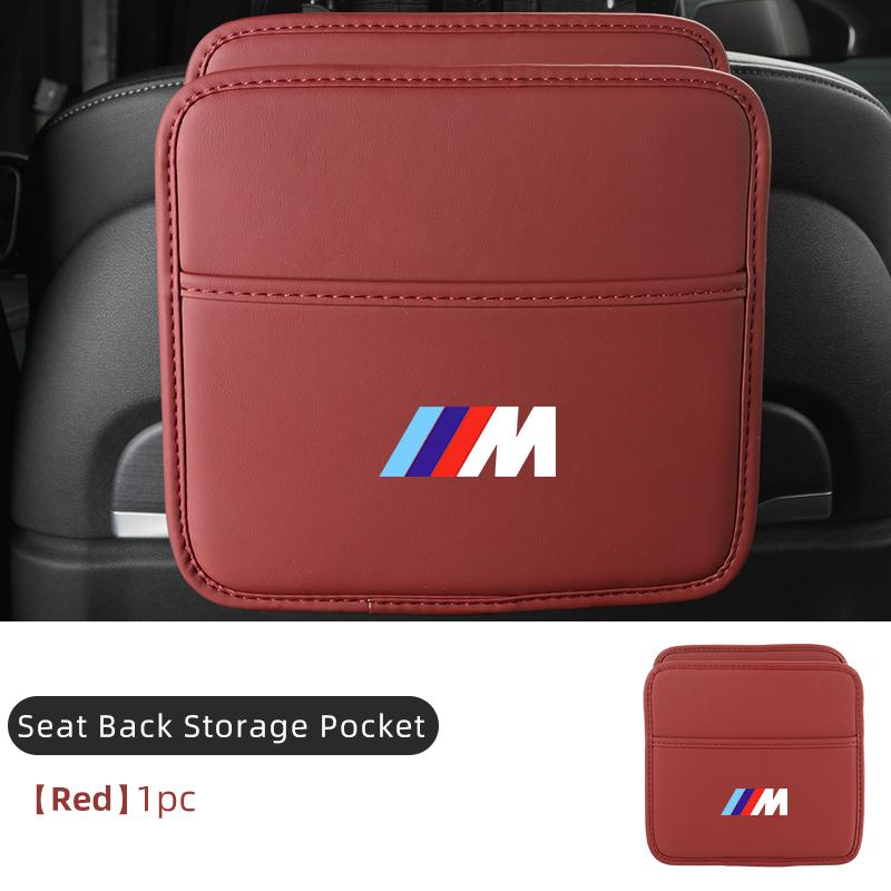 

2025 Hot Car Storage Bag Leather Seat Back Organizer Tissue Bottle Storage Box For BMW M X1 X3 X5 X6 X7 E30 E90 M3 E84 F25 E91 E красный