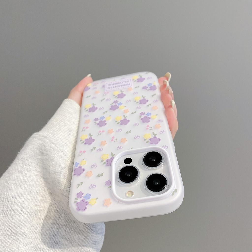 Summer Jelly 2-in-1 Apple 17 New Mobile Phone Case 16Promax Mobile Phone Case Purple Floral Case