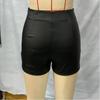 Women Fall Winter High Waist PU Leather Mini Skirt, Solid A Line Double Slit Faux Leather Short Skirt, Slim Bodycon Split Hem Club Night Out Bottoms