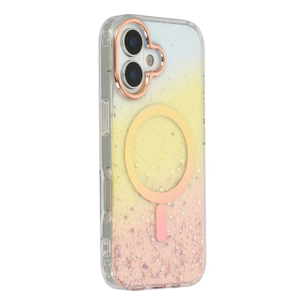 For iPhone 17 Case Compatible with MagSafe IMD Bling Glitter PC + TPU Back Cover