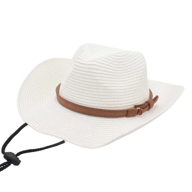 Vacation Style Lafite Straw Hat Handmade Sunscreen Visor Panama Beach Simple Weave Seaside Small Fresh