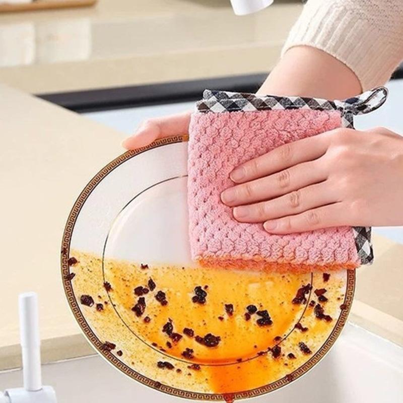 Nepřilnavé hadříky na utírání oleje, kuchyňské efektivní savé čisticí utěrky z mikrovlákna, domácí mycí utěrky na nádobí, kuchyňské utěrky