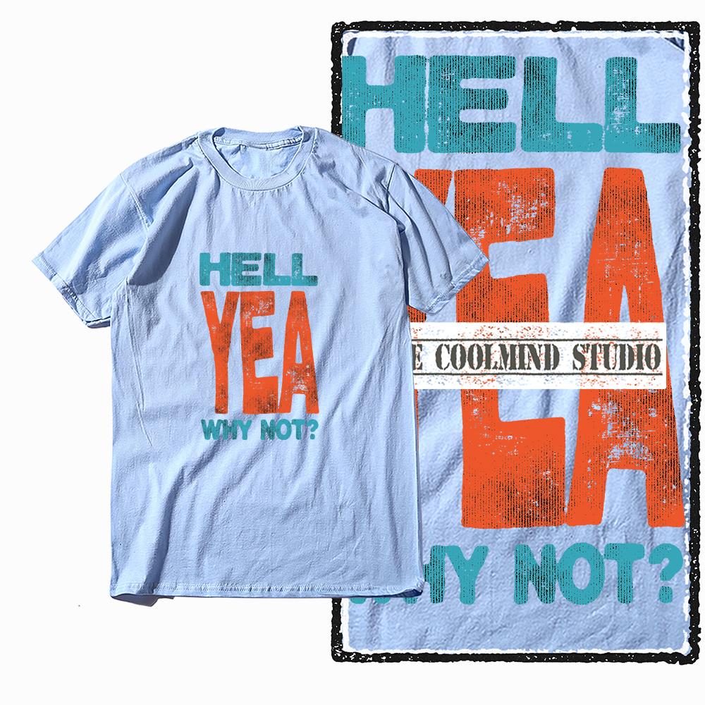 Coolmind X0074 Attitude Hell Yeah Esprit Hellfire t-shirt graphique coton exclusif t-shirt homme streetwear t-shirt pour homme t-shirt