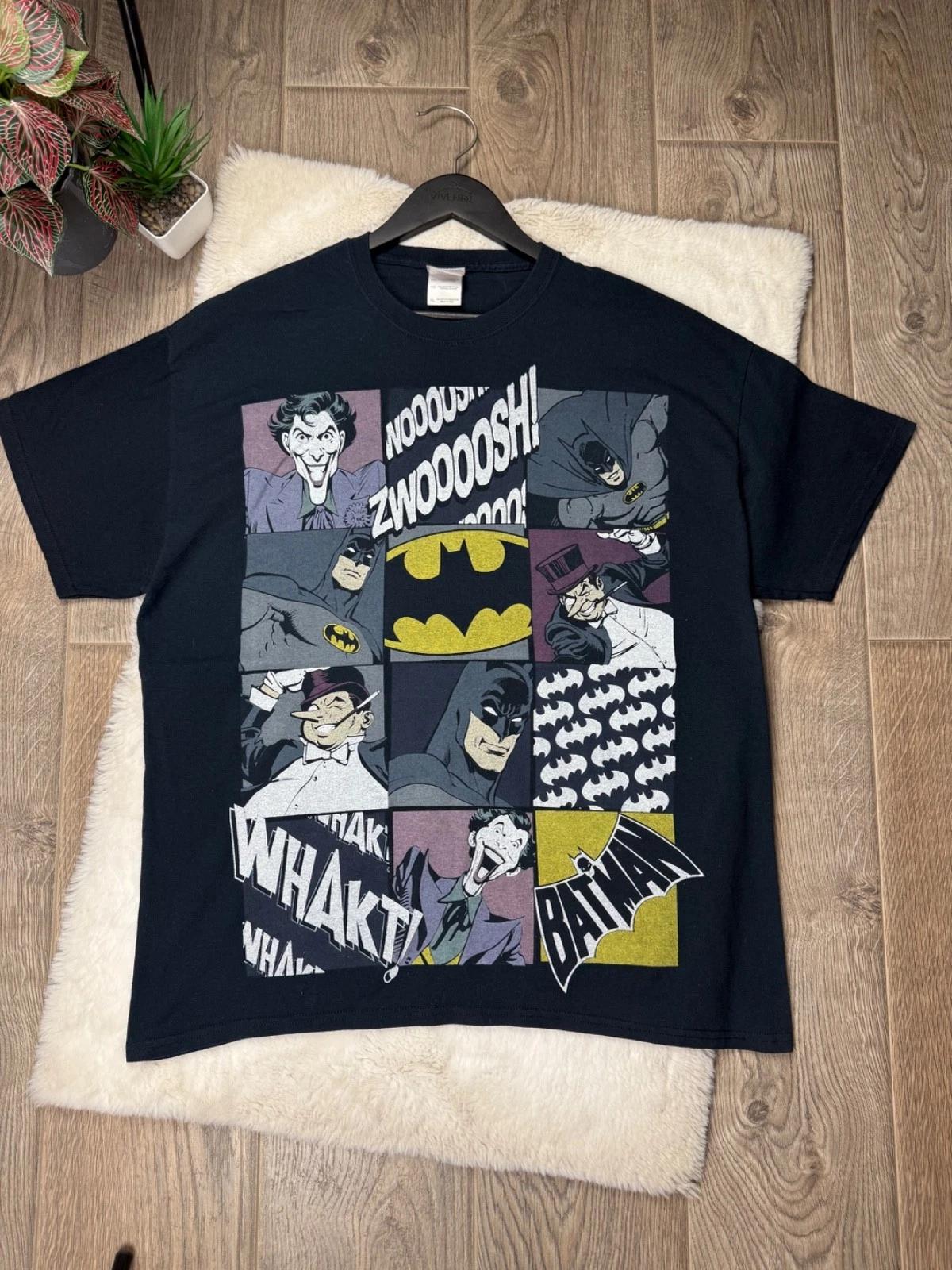 DC Comics Batman Graphic T-Shirt Black Men s Size XL Joker Comic Print 2XL