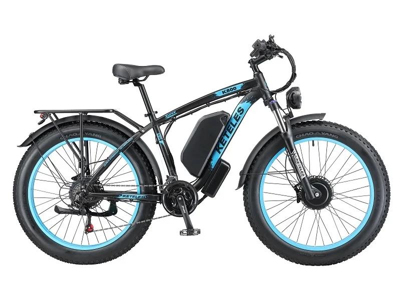 KETELES K800 Ebike 2000W Dvojitý motor 48V23AH Hydraulická brzda Elektrické kolo Horský Sníh 26*4.0" Tlustá pneumatika Městská elektrická kola