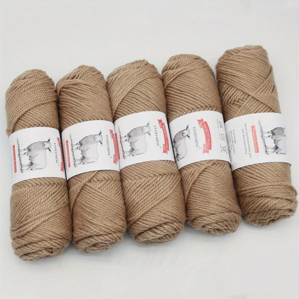 5 szt. Przędza z wełny merynosów Wielokolorowa Gruba Robótka Ręczna Materiały Miękka i Ciepła 500g/1.1lb Łącznie Ręczne Dzierganie i Szydełkowanie Materiały do Rękodzieła DIY