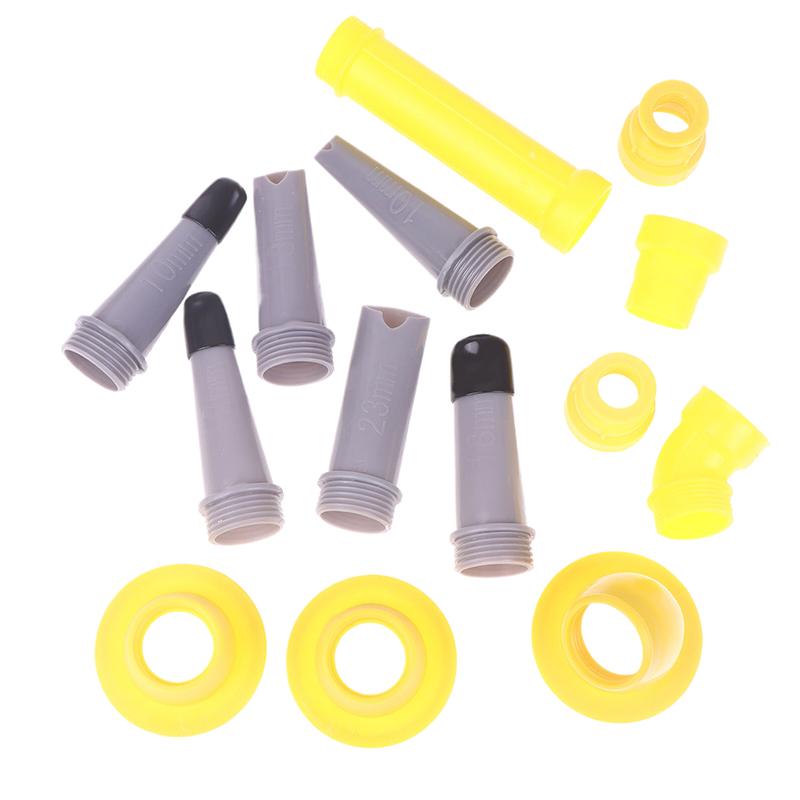 15/18Pcs Caulk Finisher Kit Glass Glue Caulking Nozzle Tips With Connection Bases Replacement For Bathroom Kitchen Doors