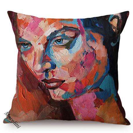 Celebrity Portrait Abstract Oil Painting Design Decoration Cushion Cover Funky Art Luxury Home Decor Sofa Throw Pillow Case