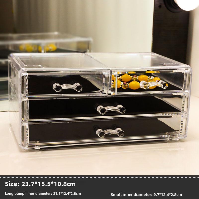 Clear Acrylic Jewelry and Skincare Organizer - Dustproof, Extra Large Storage with Drawers