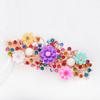 Clip de Primavera de Circonita Blanca Flor de Pedrería Brillante Clip Superior Clip Horizontal Elegante Adorno para el Cabello de Moda para Madres