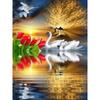 5D DIY Diamond Painting Dusk View Diamond Embroidery Swan Animal Cross Stitch Full Round Drill Manual Art Home Decor Gift