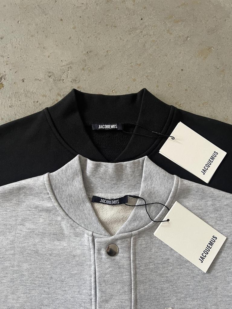 Męski modny kardigan-bluza Jacquemus z czystej bawełny frotte z haftowanym logo