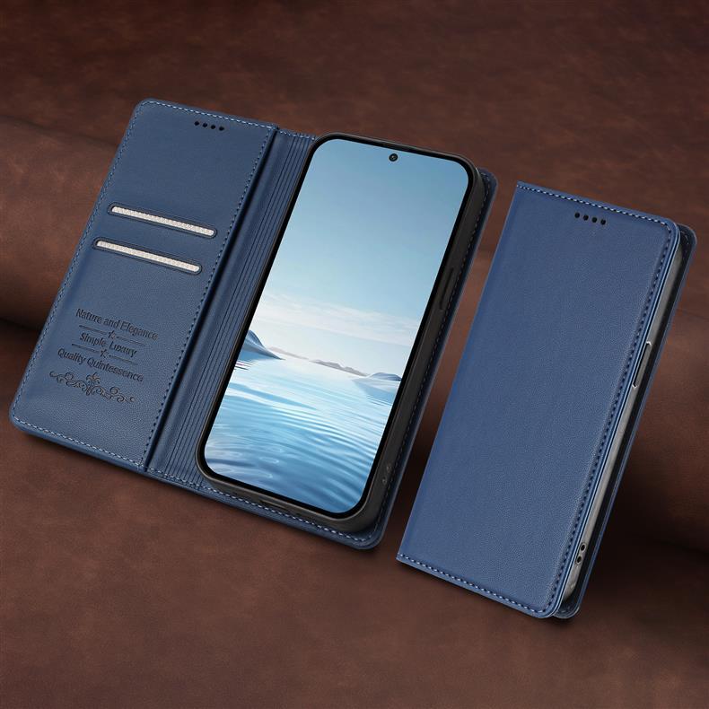 Suitable for Samsung S26 Edge phone case with leather texture, strong magnetic attraction, flip cover, S25 FE dual card slot protective case